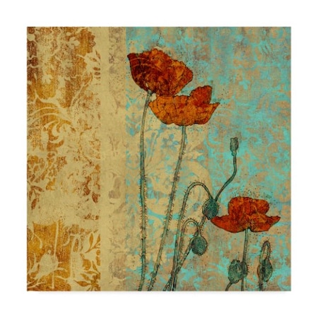 Louise Montillio 'Poppies And Damask I' Canvas Art,24x24